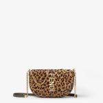 FENDI Fendigraphy Wallet On Chain Brown cavallino calfskin wallet